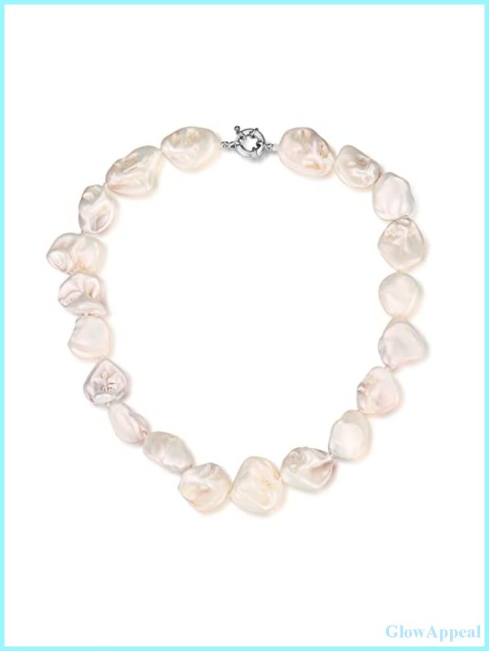 Natural Shell Pearl Choker Necklace Lobster Clasp Beaded Statement Jewelry